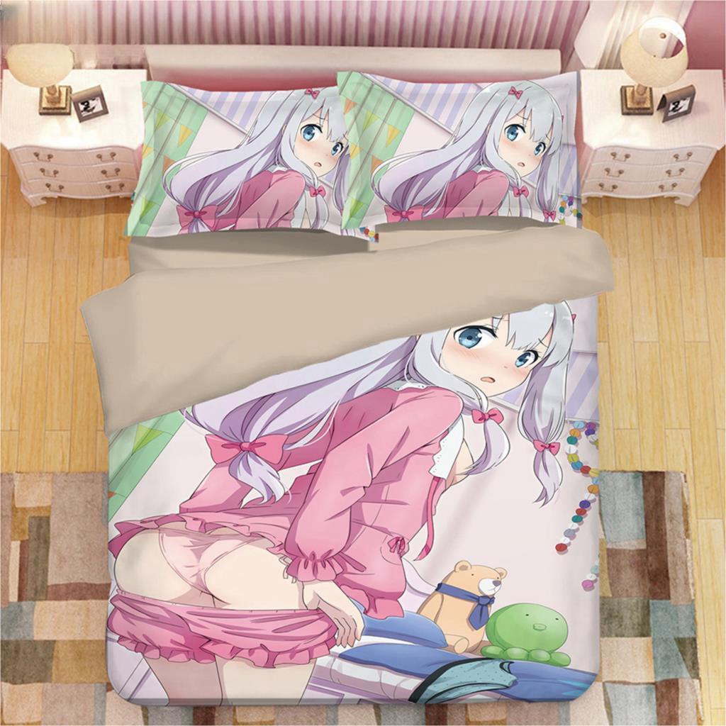 Kawaii Izumi Sagiri 3D Anime Print Bedding Set Duvet Covers Pillowcases One Piece Comforter Bedding Sets Bedclothes Duvet Cover