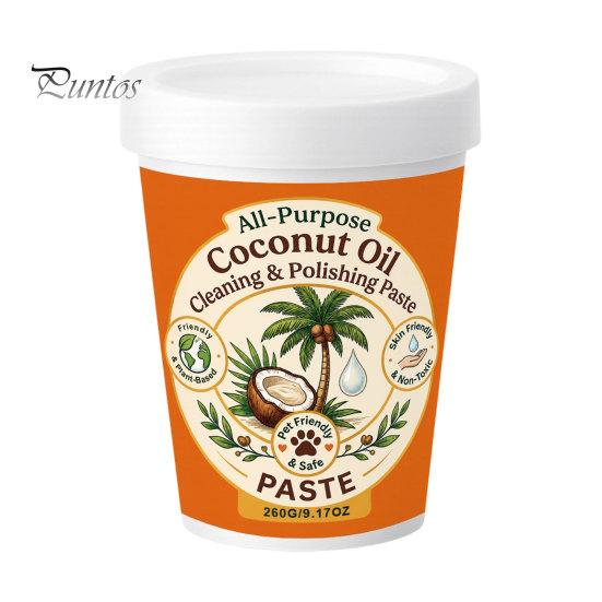 Eco-friendly Cleaning Paste Deep Polishing Paste, Multi-Purpose Coconut Oil Based Solid All-round Metal Cleaner for Stainless Steel Copper Furniture 1pc