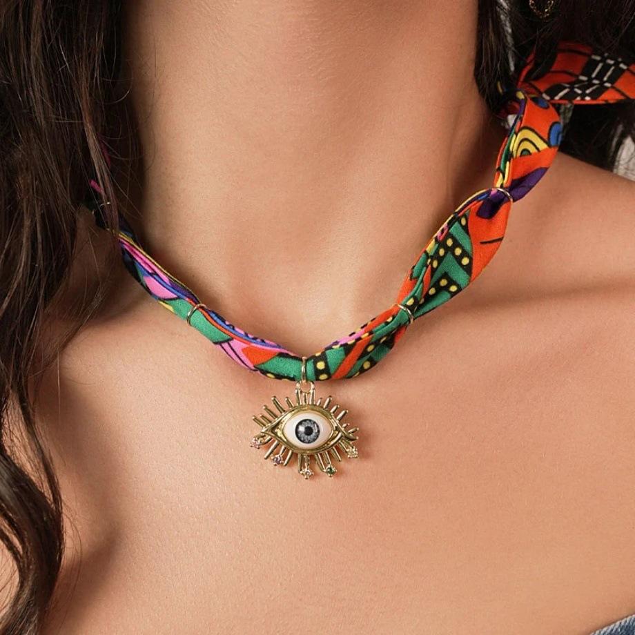 

Devil S Eye Stainless Steel Necklace Sun Love Tarot Multi-Pendant 18K Necklace Women