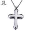 Colier pentru Bărbați Pandantiv Cruce Mare Aurie Strălucitoare Kalen Oțel Inoxidabil Bijuterii Punk Trendy Farmec Cruce Metalică Masivă Cadou