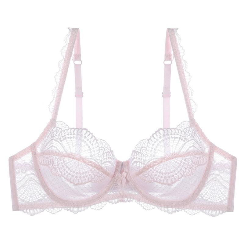 Velká velikost Dámské Letní Ultra Tenké Sexy Čistá Touha Krajka Velká Prsa Ukazují Malé Proti Pověsu na Podpůrném Prádle