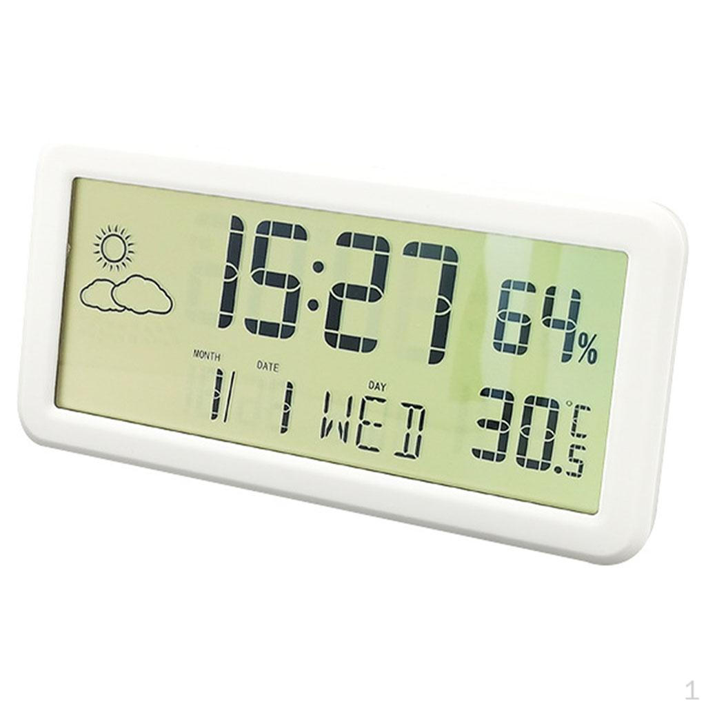 

Desktop Clock Digital - Easy to Read Screen with Time/Date/Temperature Display- Perfect for білий