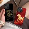 Golden Horse Year Mobile Phone Case for iPhone 17 16 15 14 13 12 11 X XR XS 8 7 Air Pro Max Plus Mini Colorful Silicone Cover