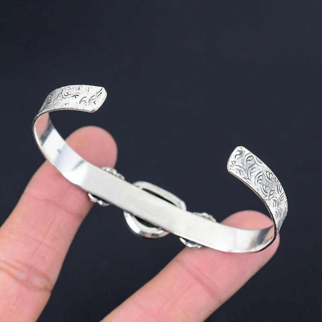 Sisters Day Sale Sterling Silver Crescent Stingray Coral Stone Bangle Jewelry