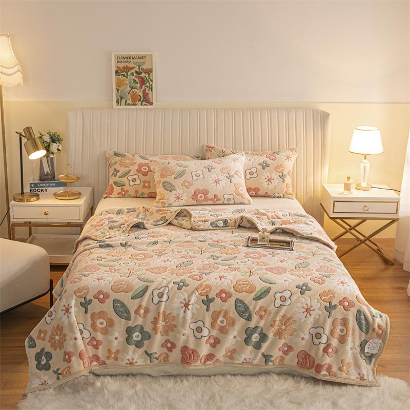 Plush Snow Fleece Blanket Summer Bedspread Flannel Throw Single Person Nap Blanket Sofa Air Conditioner Coverlet Bedding