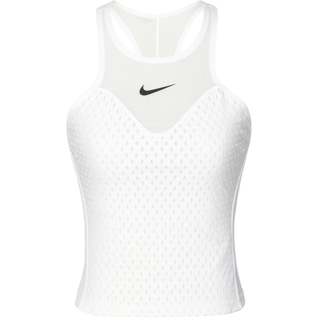 Nike Court Dri-FIT Slam Solid Tennis Tank Top Women Tops White DV3047-100