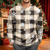 Men's Corduroy Long Sleeve Neck Shirt with Christmas Print for Holiday Casual Wear