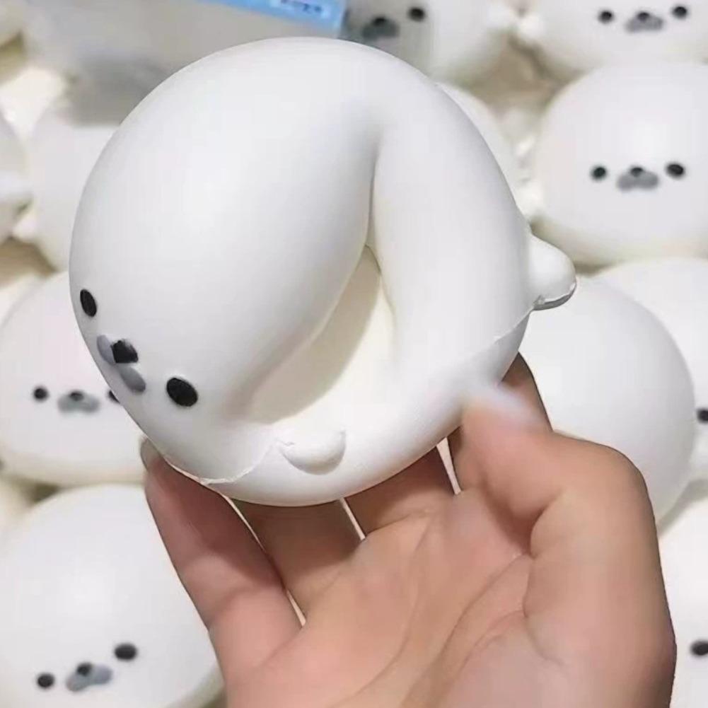 Kawaii Cute Seal Squishy Stress Relief Toy Soft Slow Rising Animal Squeeze Fidget Toys Desktop Decor Gift For Adults