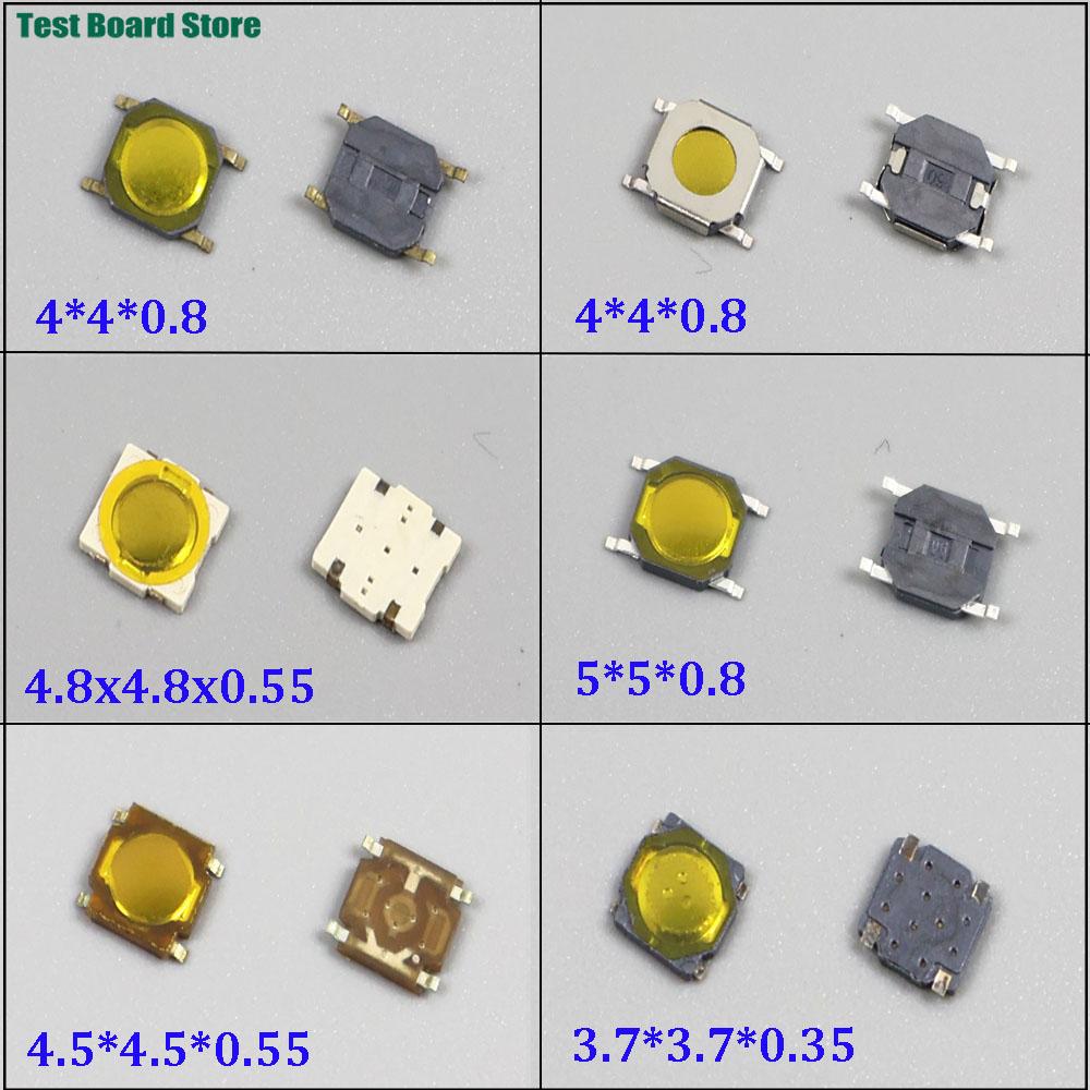 20/50/100Pcs Waterproof Membrane Button Switch 4.8*4.8*0.55 SMD 4P 5*5*0.8 3.7*3.7*0.35 4.5*4.5*0.55 4*4*0.8 Patch Touch Switch