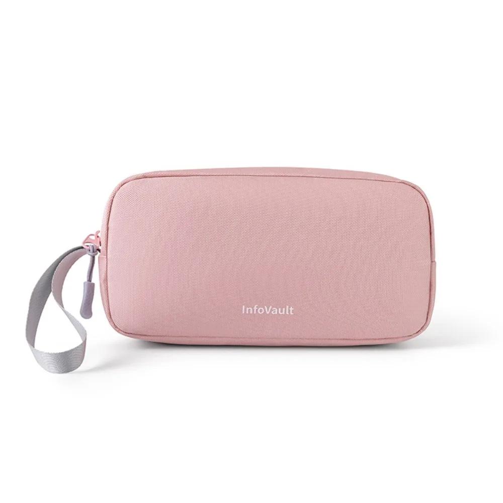 Outdoor Water Resistant Travel Case Oxford Cloth Large Capacity Cable Storage Bag Portable Cable Organizer Case розовый