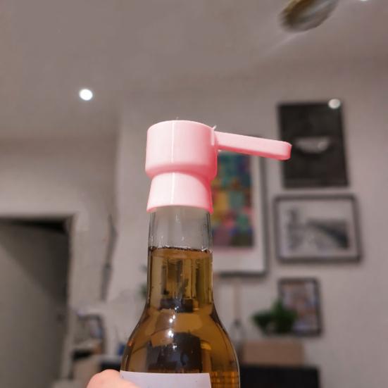 3D Printed Beer Bottle Opener One-Button Easy Opening Burr-Free Smooth Edges Bottle Cap Remover Novelty Kitchen Gadget for Party Hosts