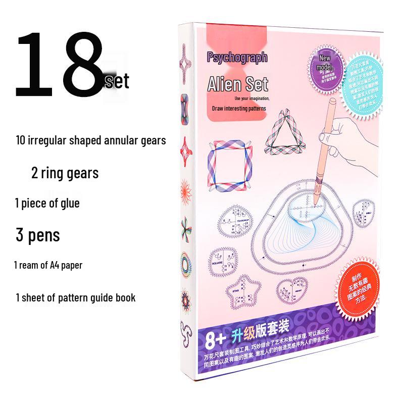 Kaleidoscope Educational Multifunctional Ruler Set - Perfect for Elementary Students' Creative Projects and Drawings