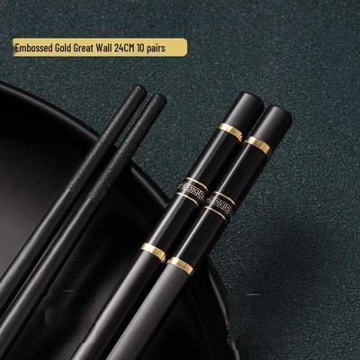Golden Great Wall Anti-slip Alloy Chopsticks