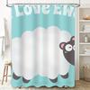 Modern Cartoon Sheep Blue Shower Curtain Soft Fabric Waterproof Home Decoration Bathroom Accessories White Cloud Design for Kids