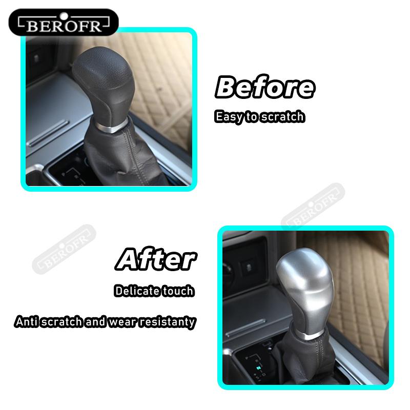 For Toyota prado 2018 ABS Gear Shifter Gear Protector Head Cover Car Gear Head Shift Knob Handle Cover Trim Sticker