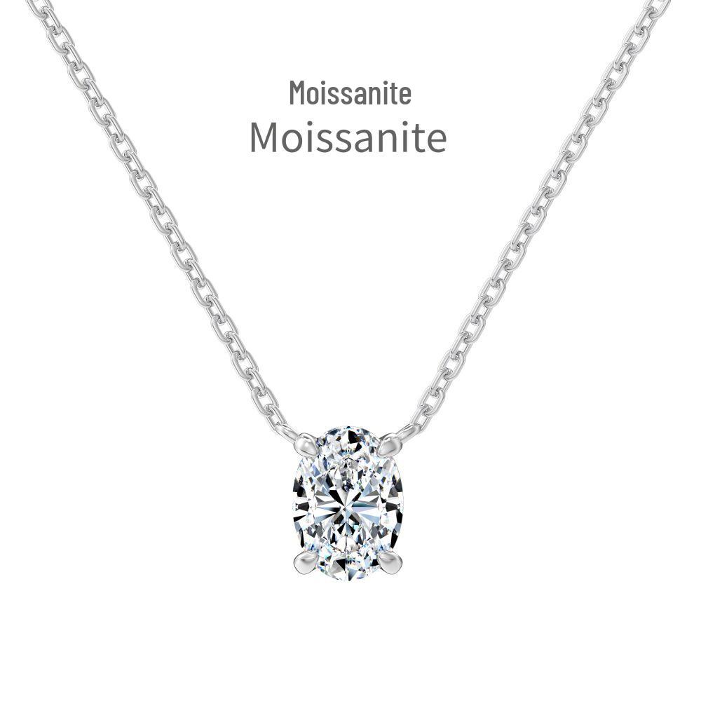 Mo Sang S925 Sterling Silver Women s Necklace with 1-Carat Pear-Shaped Exquisite D Color Pendant for Weddings and Banquets. 925 Sterling Silver
