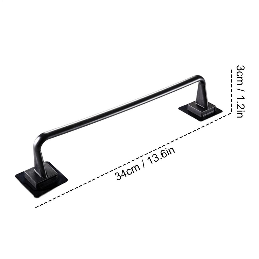Towel Rack Non-punched Towel Rack Bathroom Rack Suction Cup Bathroom Kitchen Towel Hand Towel Rack Home Household Items чёрный