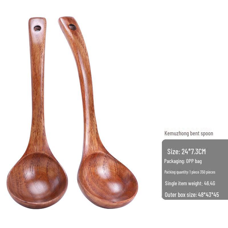 

Набор из деревянной лопатки и ложки с антипригарным покрытием и удлиненной ручкой для готовки Medium curved spoon