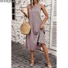 MODIQUE 2025 Summer New Women's Sexy Leopard Print Sleeveless Long Dress Ladies Elegant Casual A-Line Hot O-Neck Dress