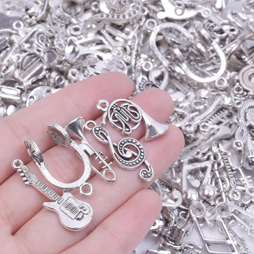 Gemischte Hip Hop Accessoires Musik-Anhänger Für Schmuckherstellung Zubehör Headset Gitarre Mikrofon Metallanhänger DIY Schlüsselanhänger Ohrringe