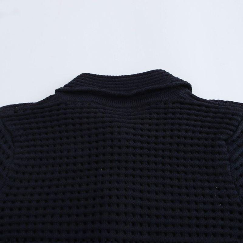 Kaslead New Women Clothes Western Style Lapel Long Sleeve Knitted Outerwear Skirt 433100 4331005