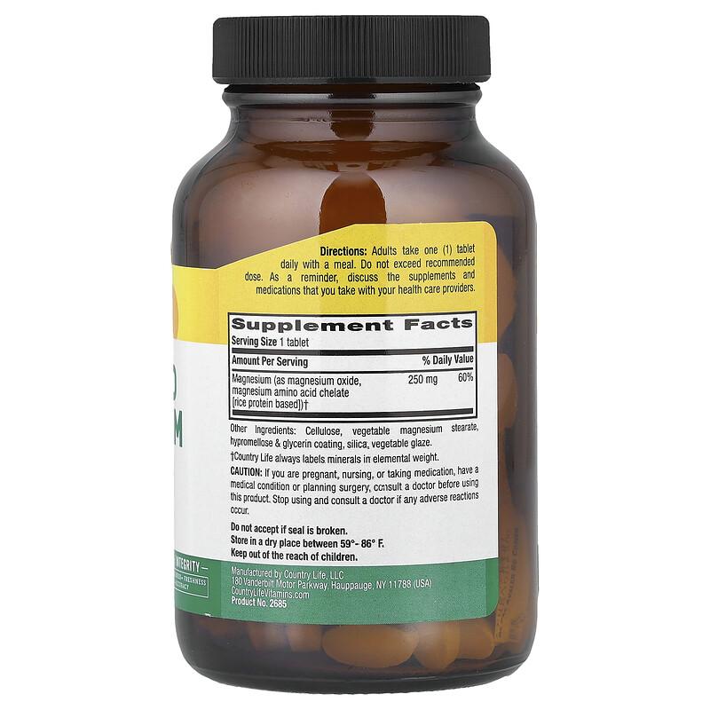 Chelated Magnesium , 250 mg , 90 Tablets