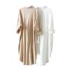 Camicia da donna taglia forte primaverile e autunnale con protezione solare, camicia a taschino media lunga casual ampia