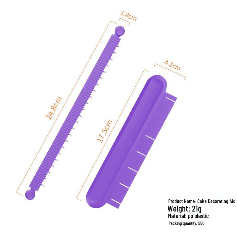Curved Edge Buttercream Piping Tool - Cake Skirt Lace Decorator Ruler
