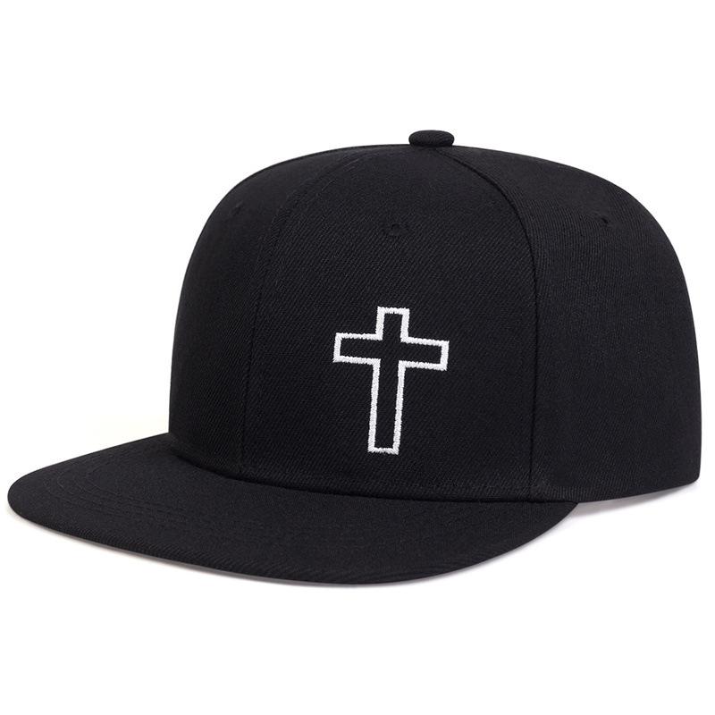 New summer simple embroidery personalized cross baseball cap sunscreen men's and women's soft top versatile cap