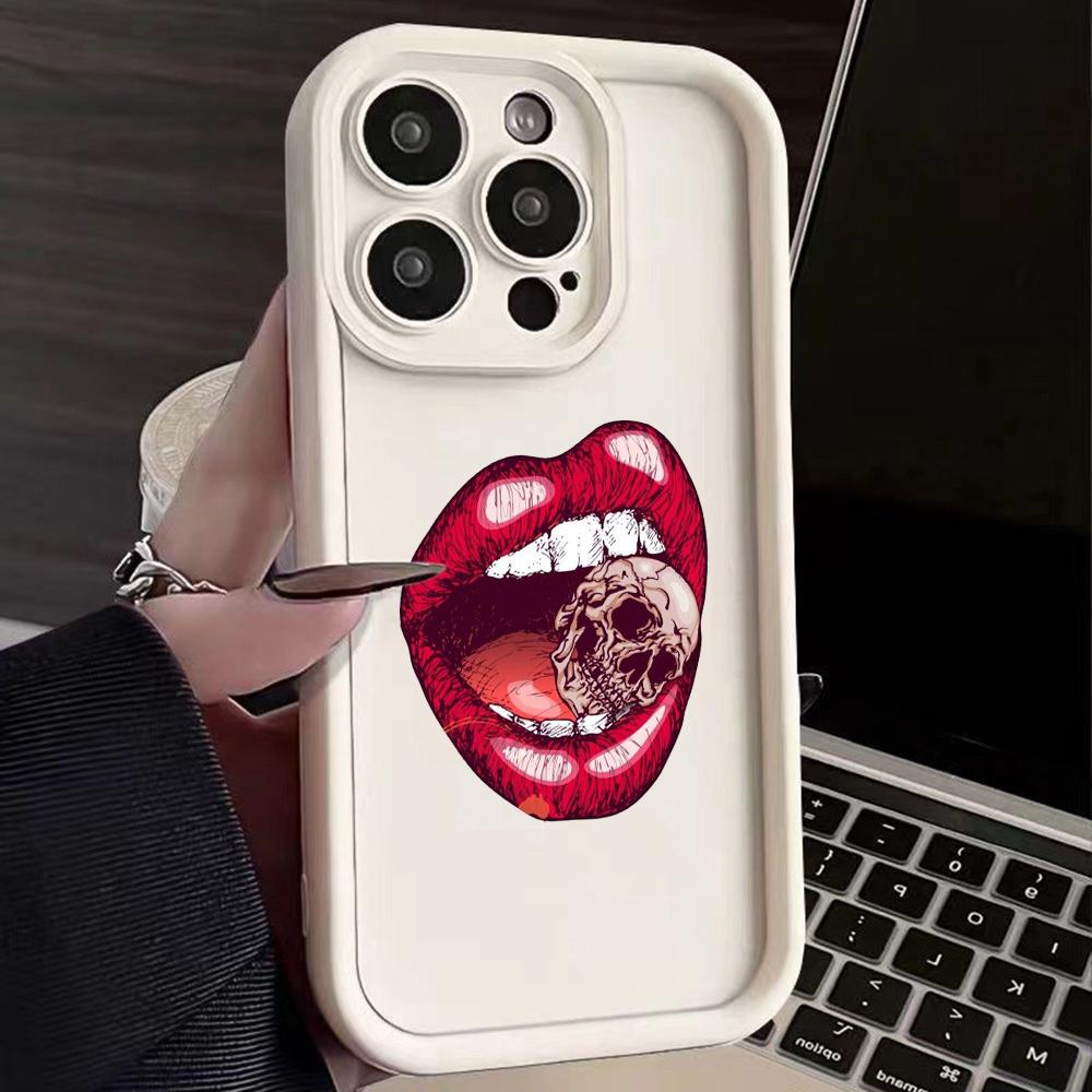LZ20 Lips Kiss Design Silicone Phone Case for Infinix Smart 9 Hot 40i Tecno Camon 20 Pro Moto G22 G30 OnePlus Google Pixel 9 Shockproof Back Cover