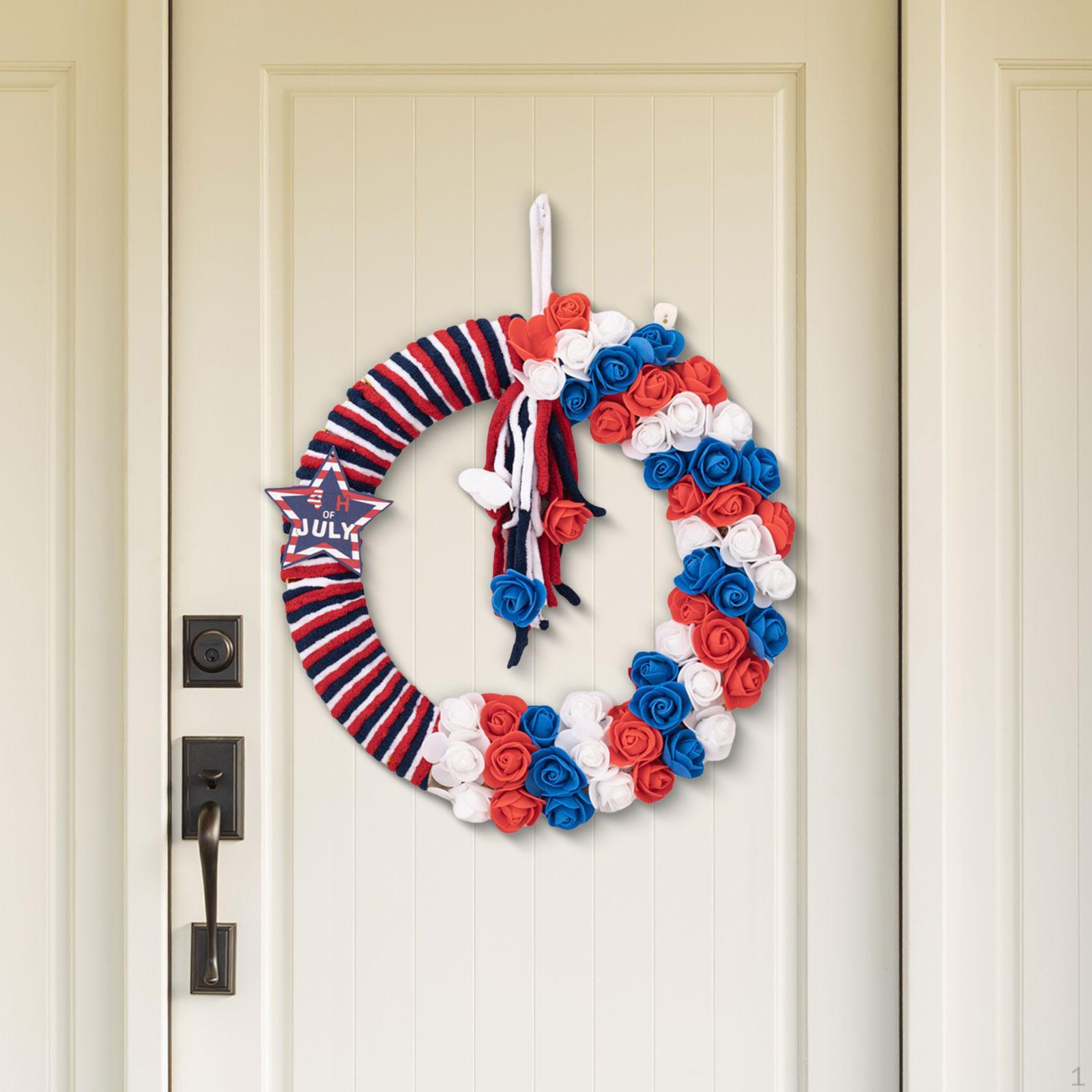 

Patriotic Wreath Artificial Flower Handmade 4th of July Independence Day for