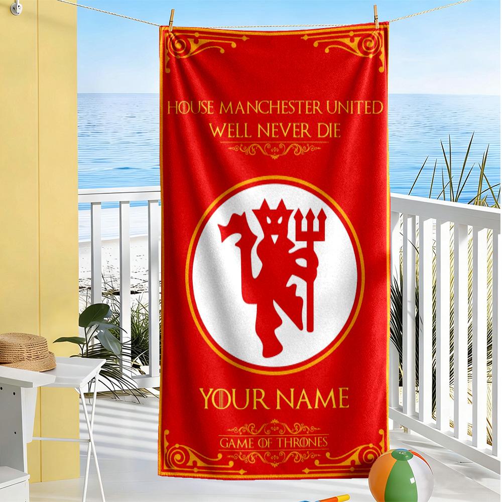 Manchester Personalized Text Beach Towel Super Soft Microfiber Quickdry Fabric Portable for SwimmingBeachCamping Travel Beach AccessoriesGym