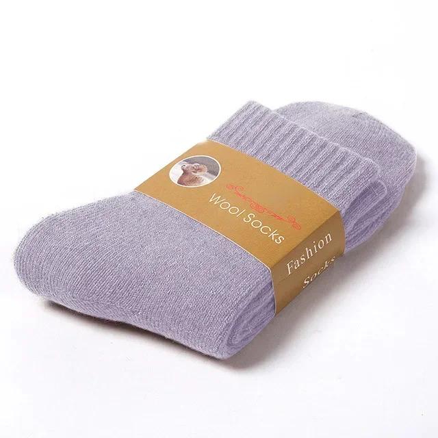 Mens Winter Thicken Wool Socks Male Women Warm Socks Super Plush Solid Color Socks Merino Wool Socks Christmas Against Cold Snow