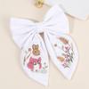 Rabbit Embroidery Bow Hair Clip Sweet Girls Bunny Bowknot Hairpin Handmade Fabric Children's Headdress Headwear Kids Accessories