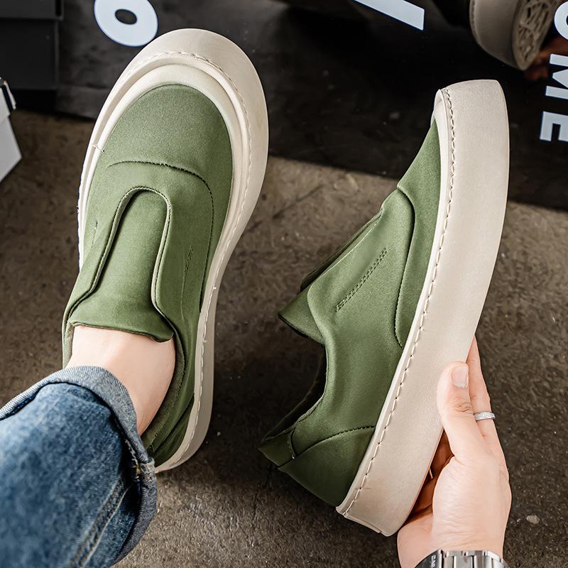 Casual Men's Shoes 2025 New One-pedal Lazy Shoes Cloth Surface Breathable Board Shoes Trendy Versatile Soft-soled Canvas Shoes Men