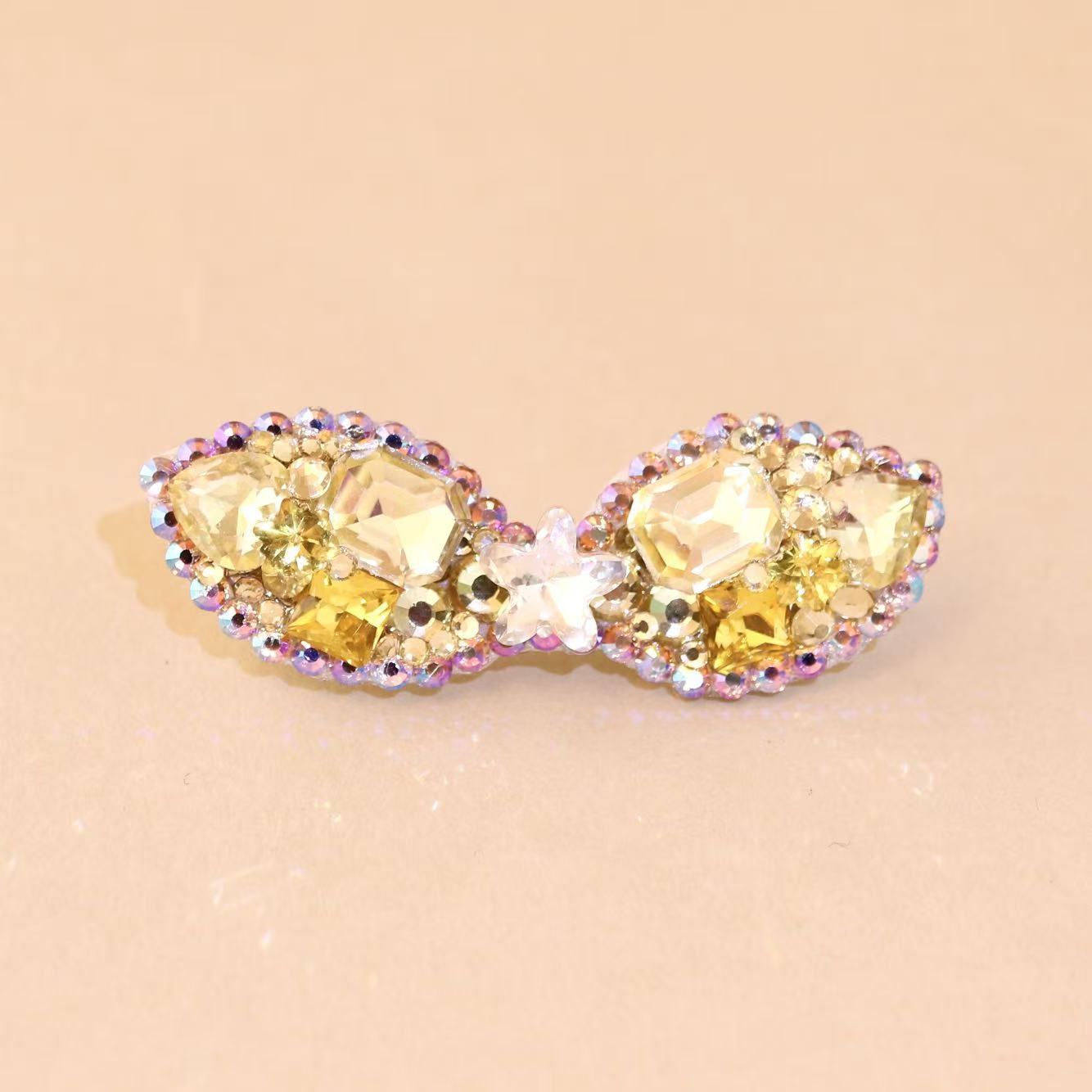 Pet Accessories Full Diamond Ears Dog Hairpins Maltese Yorkshire A1587 жёлтый
