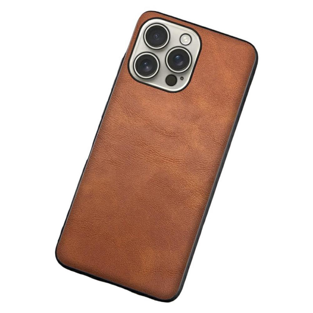 

For iPhone 16 Pro Max Case Retro Leather Coated PC + TPU Phone Cover