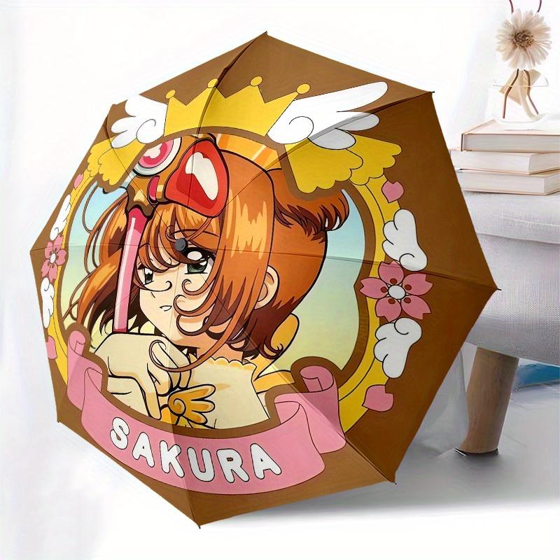 1pc Sakura Crown Wings Umbrella with Plastic Handle,Suitable for All Seasons Home Travel Outdoor UmbrellaM1039