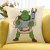 Cartoon S-Shrek Movie Various Sizes Square Pillow Case For Car Home Bedchamber Decor
