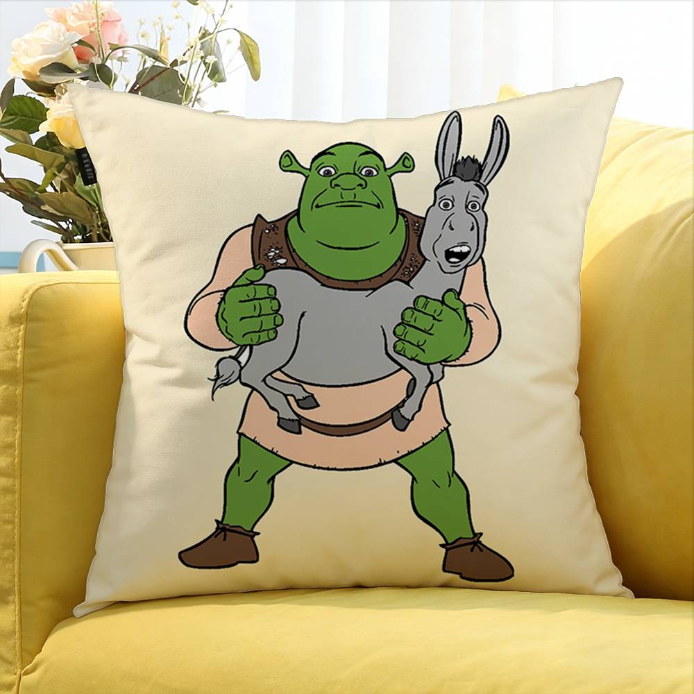 Cartoon S-Shrek Movie Various Sizes Square Pillow Case For Car Home Bedchamber Decor