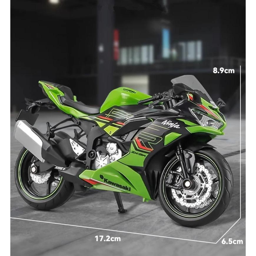 1/12 Kawasaki Ninja ZX-6R Race Cross-country Motorcycle Model Simulation Metal Street Motorcycle Model Collection Kids Toys Gift