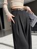 Women's High Waist Wide Leg Slim Fit Straight Leg Casual Pants - Spring Collection, Floor-Length