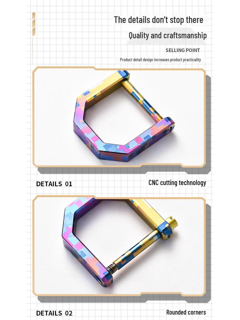 Aliaj de Titan Inel D Cataramă Potcoavă Breloc Universal