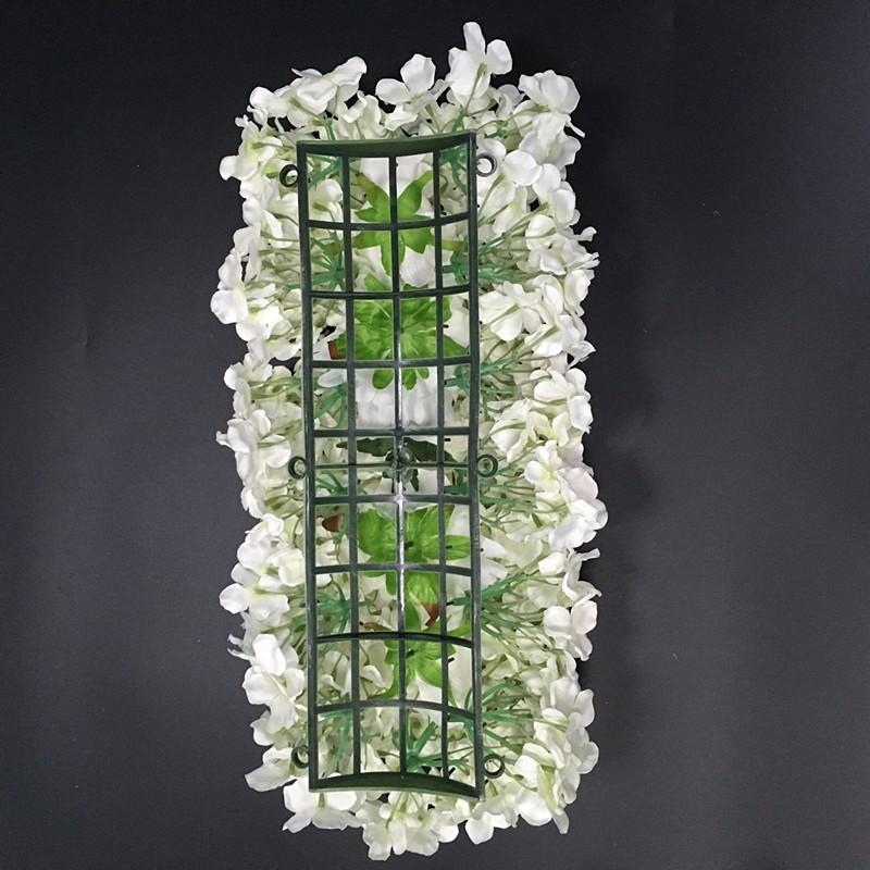 

Green Artificial Flower Wall Panels Plastic Rack for Wedding Ceremony Decoration Photo Area Party Event 44x14cm