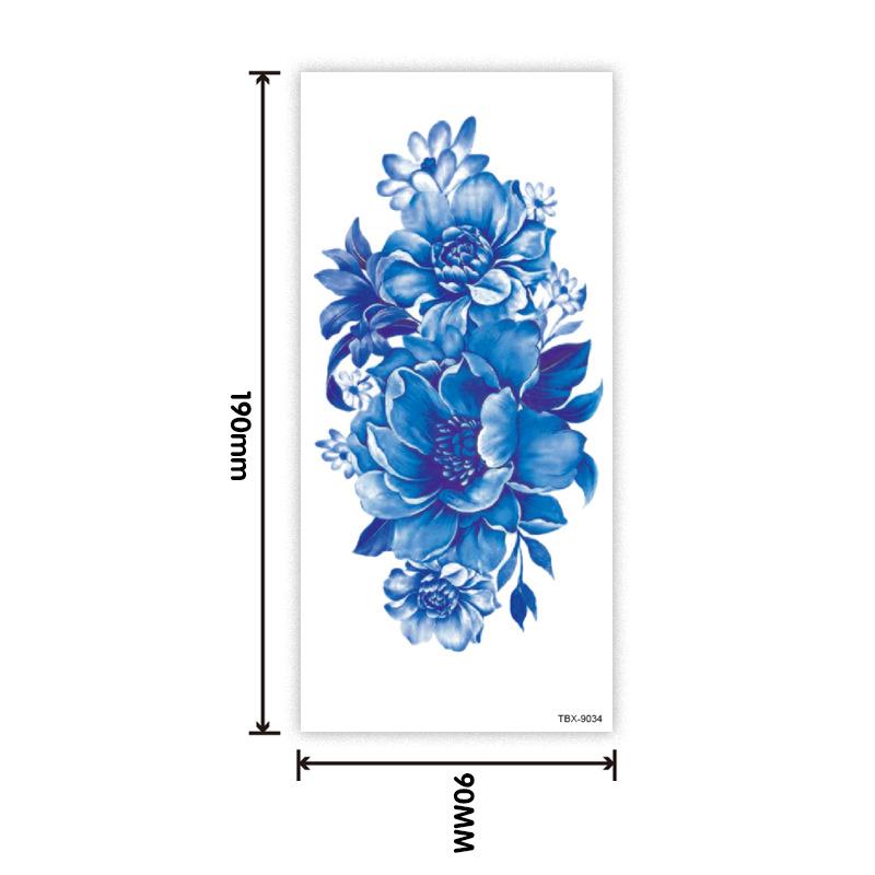 6/1 Sheets Waterproof But Removable Colorful Temporary Tattoo Flower Tattoo