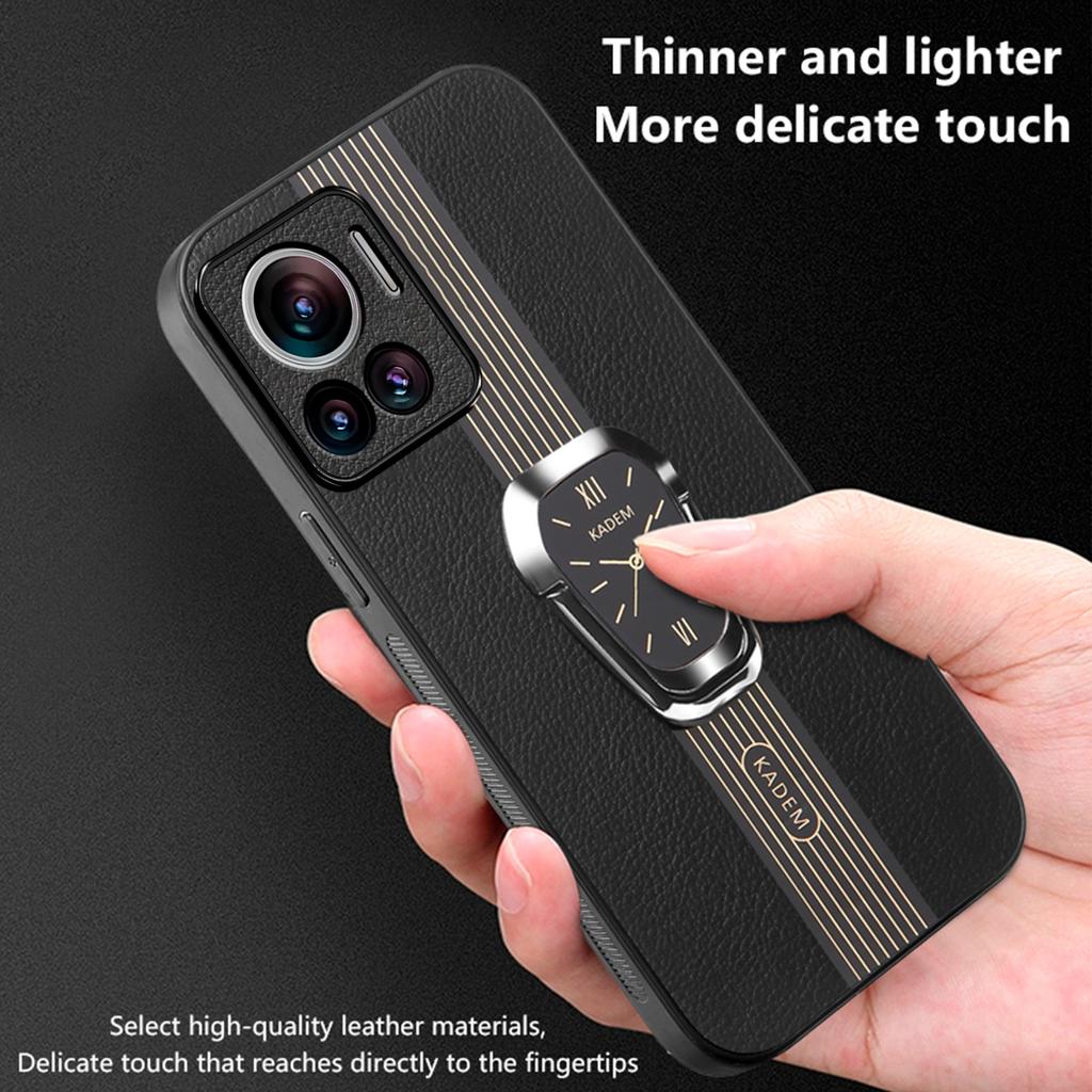 KADEM For Motorola Edge 30 Ultra 5G/Moto X30 Pro 5G Kickstand PU+TPU+Acrylic Phone Cover Anti-Scratch Shell