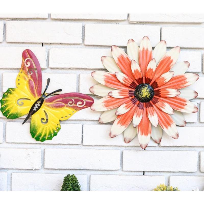 Hot Sale Vakker 3D Blomsterdekorasjon 2025 Ny Metall Tusenfryd Vegghengsdekorasjon Egnet Husholdningsport Anheng Dekorativ