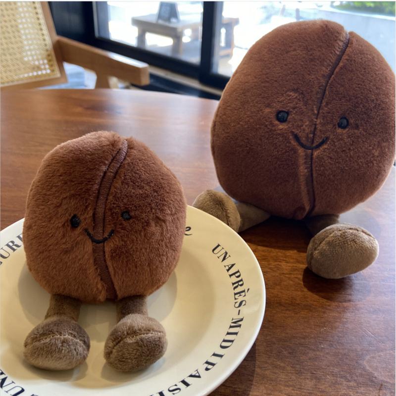 New Creative Simulated Coffee Food Plush Doll Pillow Brown Coffee Bean With Foot Soft Plush Stuffed Pillow Bedroom Sofa Decor