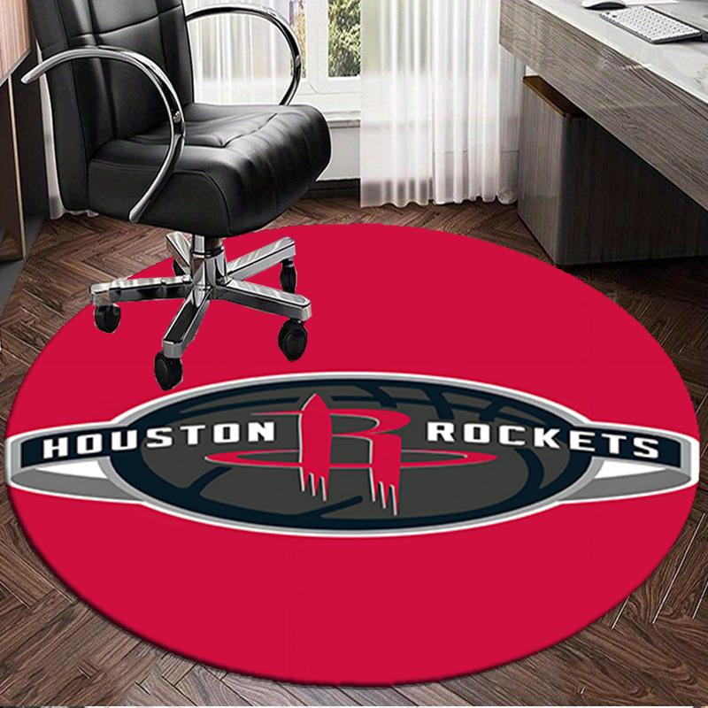 Rockets Basketball Team Round Rug for Livingroom,Bedroom, Palyroom, Chair Rug, Area rug, Circle Carpet, Large Size Fan Christmas gift