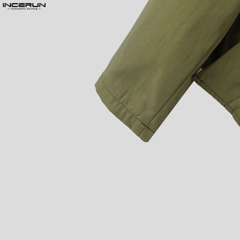 INCERUN Two Pieces Outfits Men Long Sleeve Side Cross Shirt and Long Harem Pants Sets